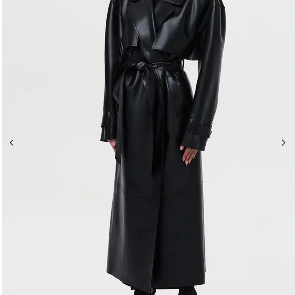 Naked Wardrobe Black Vegan Leather  Trench BRAND NEW w/ TAGS - Picture 2 of 3